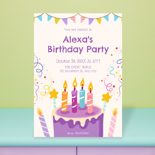 Invitation Bonbons de gâteau d'anniversaire amusants