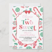 Invitation Bonbons de Noël Two Sweet 2e Anniversaire (Devant)