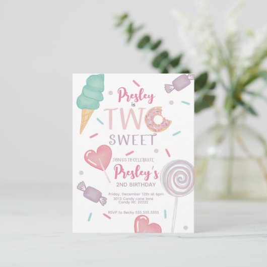 Invitation Bonbons Deux Douceurs (Debout devant)