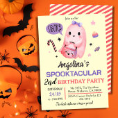 Invitation Bonbons doux et fantôme éffrayant 2e anniversaire 