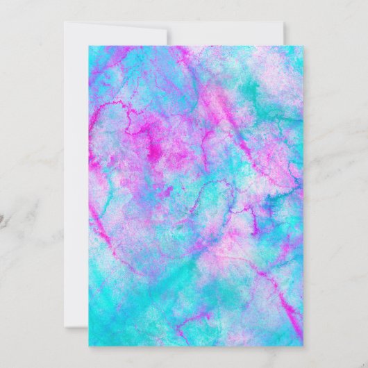 Invitation Bonbons en coton rose et bleu Aquarelle douce 16 P (Dos)