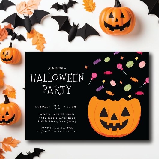 Invitation Bonbons et Halloween Citrouilles Spooktacular