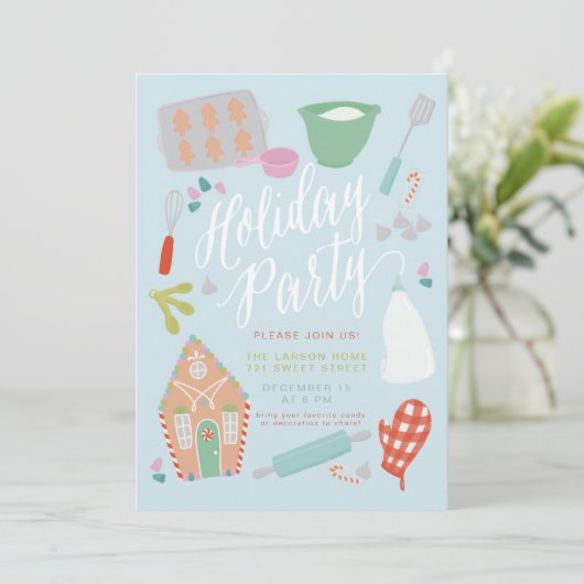 Invitation Bonbons gâteaux de Noël (Debout devant)