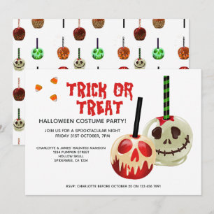 Invitation Bonbons Halloween Trick or Treat Crâne