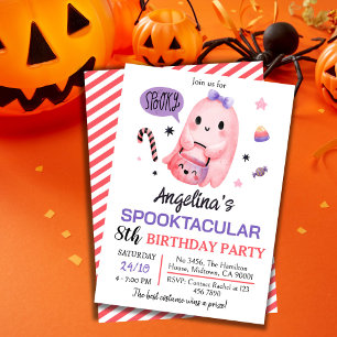 Invitation Bonbons pour fantôme doux et éffrayant 8e annivers