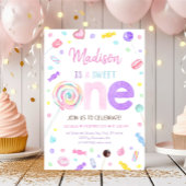 Invitation Bonbons sucré une lollipop premier anniversaire