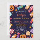 Invitation Bonbons sucrés et Jack-o'-Lantern Halloween Annive (Devant)