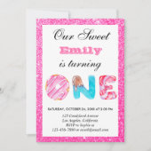 Invitation Bonbons sucrés Parties scintillant rose chaude pre (Devant)