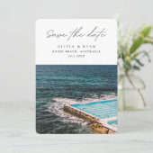 Invitation Bondi Beach Wedding Sydney Sauvez la date (Debout devant)