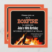 Invitation Bonfire Anniversaire de fête (Devant / Derrière)