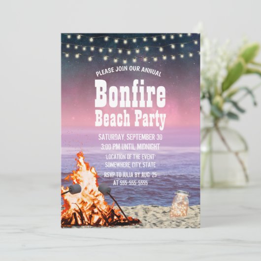 Invitation Bonfire Beach Party (Debout devant)