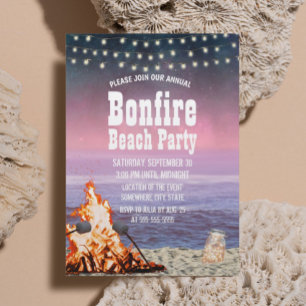 Invitation Bonfire Beach Party