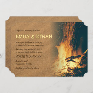 Invitation Bonfire Beach Wedding