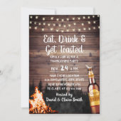 Invitation Bonfire & Bière Forêt Rustique Thanksgiving (Devant)