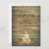 Invitation Bonfire Birthday Party Hommes 40th Celebration Rus (Devant)