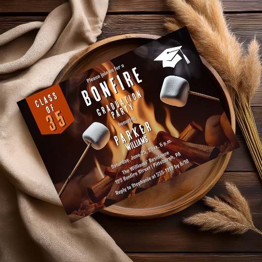 Invitation Bonfire Marshmallow Roast Graduation