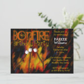 Invitation Bonfire Marshmellow Roast 16e fête d'anniversaire (Debout devant)