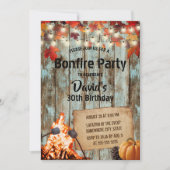 Invitation Bonfire Party Rustic Automne quitte la grange Anni (Devant)