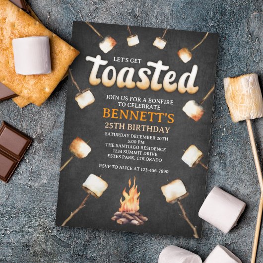Invitation Bonfire Toasté Adulte Anniversaire