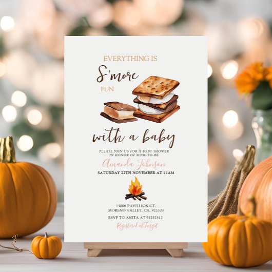 Invitation Bonfire Tout est S'more Amusant Baby shower d'auto