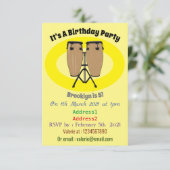 Invitation Bongo, dessin animé de batterie (Debout devant)