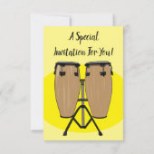 Invitation Bongo, dessin animé de batterie (Dos)