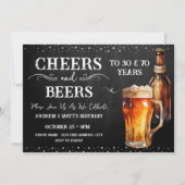 Invitation Bonheur aux bières Double anniversaire (Devant)