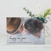 Invitation Bonheur manuscrit| Nouvel an avec photo (Debout devant)