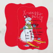 Invitation Bonhomme de neige (Devant / Derrière)