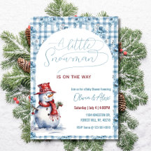 Bonhomme de neige à l'aquarelle Baby Shower pour g