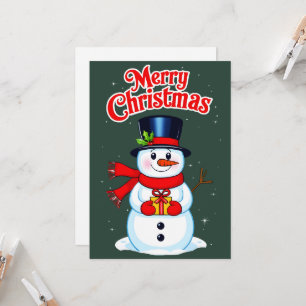 Invitation Bonhomme de neige chapeau haut-de-forme noël
