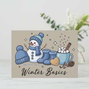 Invitation Bonhomme de neige de base hivernale Météo de Noël