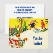 INVITATION BONHOMME DE NEIGE D'INVITATION DE FÊTE (Devant / Derrière)