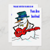 INVITATION BONHOMME DE NEIGE D'INVITATION DE FÊTE (Devant / Derrière)