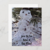Invitation Bonhomme de neige doux (Devant / Derrière)