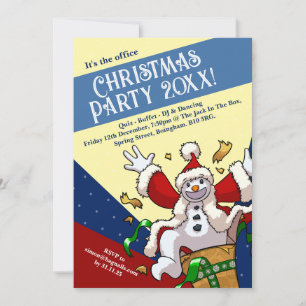 Invitation Bonhomme de neige drôle Père Noël Fête de Noël Ajo