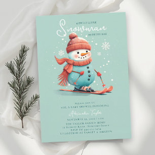 Invitation Bonhomme de neige en skis Sports d'hiver Baby show