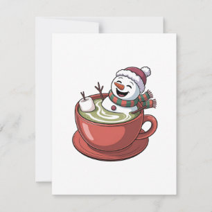Invitation Bonhomme de neige prenant un bain sur un verre de