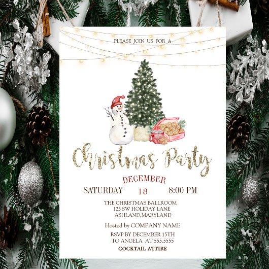 Invitation Bonhomme de neige, Sapin, Cookies Fête de Noël