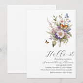 Invitation Bonjour 30 Simple adulte 30e anniversaire invitati (Devant / Derrière)