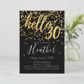Invitation Bonjour 30ème or de l'anniversaire trente et (Debout devant)
