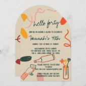 Invitation Bonjour 40 Quarty Winery Déjeuner Anniversaire (Devant / Derrière)