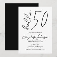 Bonjour 50 ans Fabulux Anniversaire Simple Noir et
