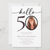 Invitation Bonjour 50 Cinquantième fête d'anniversaire (Devant)