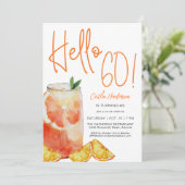 Invitation Bonjour 60 Fun Orange Anniversaire (Debout devant)