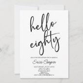 Invitation Bonjour 80ème Mini Élégante Soirée d'Anniversaire (Devant)