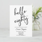 Invitation Bonjour 80ème Mini Élégante Soirée d'Anniversaire (Debout devant)
