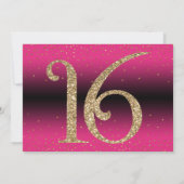 Invitation Bonjour à 16 ans Surprise Anniversaire, Rose profo (Dos)