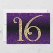 Invitation Bonjour à 16 ans Surprise Anniversaire, violet (Dos)