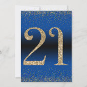 Invitation Bonjour à 21 ans Surprise Anniversaire Bleu (Dos)